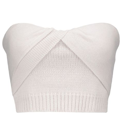 RtA - Aria cashmere bandeau top - Knitwear encompasses more than just sweaters, as RtA's sleek white Aria top displays. Made from pure cashmere, the bandeau style has a sweetheart neckline, a ribbed hem and a layered design. Style yours with a pair of the label's high-rise jeans in light blue for a summery finish. seen @ www.mytheresa.com Crop Top Png, Top Png, Crossover Sweater, Summer Crop Top, Top Bustier, Outfit Png, Summer Crop Tops, Layered Design, Cropped Tops