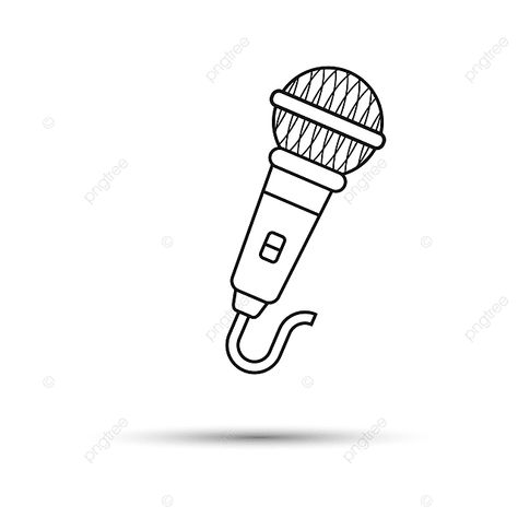 Simple Microphone Drawing, Mic Drawing, Microphone Drawing, Phone Drawing, Wing Drawing, Microphone Icon, Blue Microphones, Outline Images, Pixel Art Background