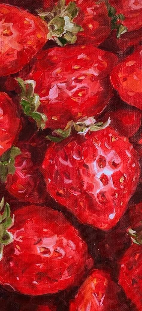 Passion Fruit Wallpaper, Fruit Wallpaper Iphone, Strawberry Artwork, Painting Strawberries, Kitchen Art Ideas, Summer Art Ideas, Ap Art Ideas, Wallpaper And Widgets, Ipad Widgets