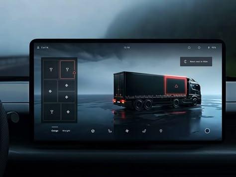 Truck concept by Kontrolka - HMI and Design on Dribbble Hmi Design Car Ui, Truck Website Design, Truck Website, Truck Concept, Car App, Car Ui, Gfx Design, Inspiration For Work, Car Sticker Design