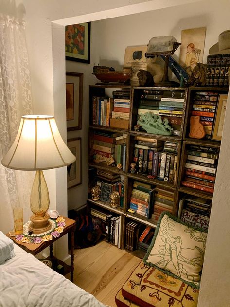 My childhood closet turned into a reading nook. Mom’s an expert at creating cozy places Chambre Inspo, A Reading Nook, Cozy Places, Casa Vintage, Cozy Place, House Room, Cozy Room, Room Inspiration Bedroom, My Childhood