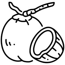 Coconut - Free food icons Coconut Outline, Coconut Clipart, Rose Outline Drawing, Fruit Doodle, Rose Outline, Outline Drawing, Clipart Black And White, Outline Drawings, Animated Icons