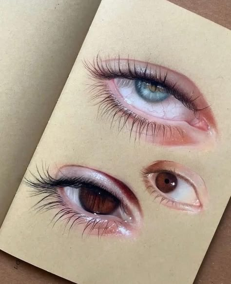 Drawing Realistic Eyes, Aesthetic Art Dark, Blue And Brown Eyes, Grunge Drawing, Relatable Illustrations, Eye Drawings, Realistic Eyes, Materi Bahasa Jepang, Prismacolor Art