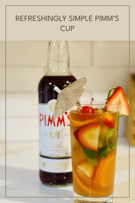 Ready to impress your friends at your next gathering? Try making the Pimm’s Cup cocktail, an easy and delightful drink from the UK that's perfect for warm weather relaxation. Crafted from gin, fresh fruits, and a splash of lemonade, this refreshing cocktail is a crowd-pleaser. It brings together the sweetness of seasonal fruits like strawberries and cucumber with the herbal notes of Pimm’s liqueur. If you're looking for that ideal summer drink recipe and want something fun, fragrant, and fruity, this Pimm's Cup surely fits the bill! Pimms Cocktail Recipes, Pimms Cup Recipe, Pimm's Cup, Yummy Summer Cocktails, Iced Tea Cocktails, Pimms Cup, 19th Century England, Drink Garnishing, Gin Liqueur