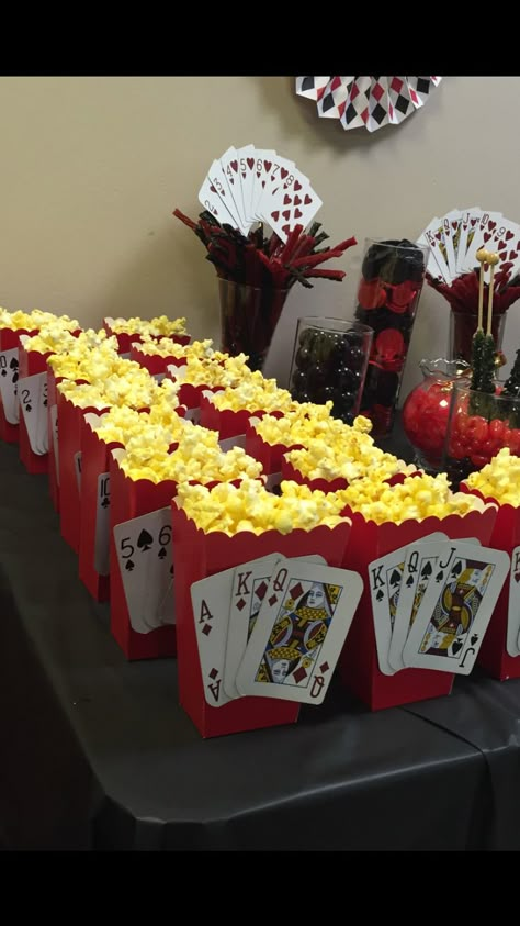 Blackjack 21 Birthday Party, Casino Party Dessert Table, Casino Night Appetizers, Vegas Food Ideas Casino Party, Las Vegas Theme Outfit Ideas, Cards Theme Party Decorations, Casino Night Party Decorations Monte Carlo, Casio Theme Party, Vegas Birthday Party Ideas