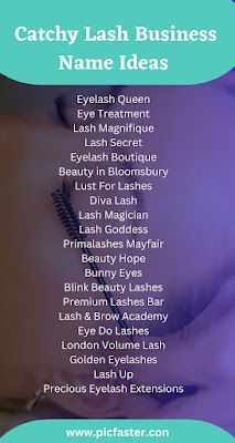 Here are some cool lash business name ideas to inspire you #lashbusinessnames #eyelashnames #lashbusinessnameideas Lash Names For Eyelashes Ideas, Eyelash Extensions Name Ideas, Lashes Names Ideas Business, Eyelash Names Lashes, Name For Lashes Business, Lash Salon Names Ideas, Business Name Ideas For Lashes, Lash Instagram Name Ideas, Eyelash Business Names Ideas