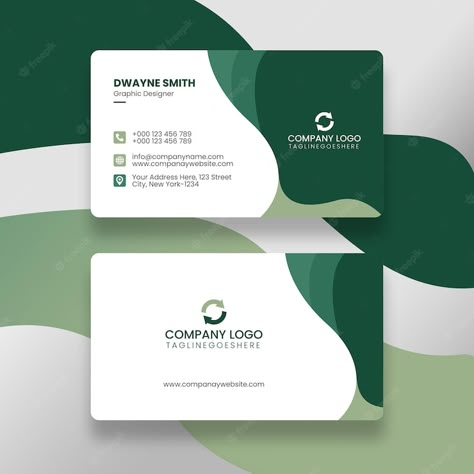 Green Business Card Design, Doctor Business Cards, Fun Business Card Design, Green Business Card, Green Companies, Modern Business Cards Design, Graphic Design Tutorials Learning, Name Card Design, Id Card Template