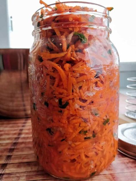 Carrot Kimchi [TANGGUN] To Instantly Add Flavor to Any Meal | MakeSauerkraut Korean Salad, Kimchi Noodles, Making Sauerkraut, Fermented Kimchi, Fermenting Weights, Korean Dessert, Fermented Pickles, Sauteed Greens, Pickling Salt