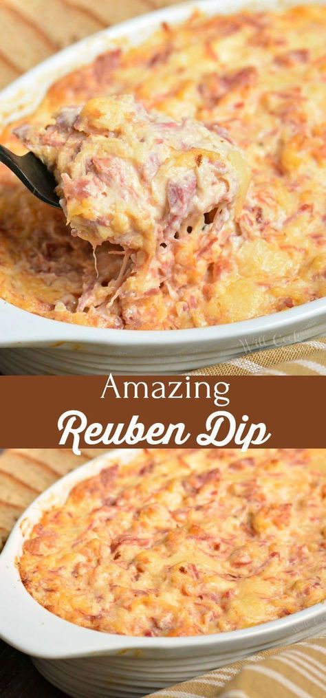 Reuben Dip Recipe, Classic Reuben Sandwich, Reuben Dip, Corned Beef Recipes, Thousand Island, Reuben Sandwich, Thousand Island Dressing, Hot Dip, Football Food