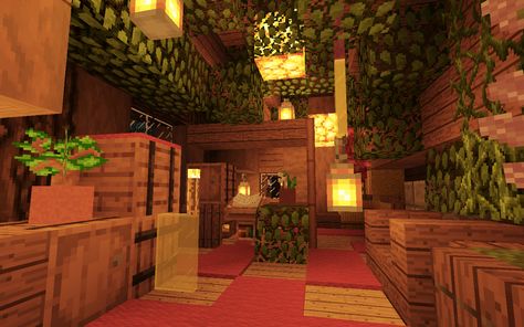 the interior of a cute cottage i made in minecraft w the help of shaders :) Minecraft Attic, Interior Cottagecore, Amazing Minecraft Houses, Chalet Minecraft, Minecraft Cottage House, Cozy Minecraft, Minecraft Cabin, Cottage Core Interior, Interior Design Minecraft