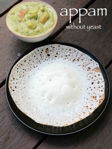 palappam recipe | appam recipe without yeast | kerala appam recipe South Indian Dosa Recipe, Indian Dosa Recipe, Gluten Free Ideas, Veg Stew, Appam Recipe, South Indian Breakfast Recipes, Dosa Recipe, Kerala Food, Modern Food