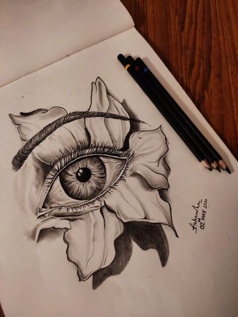 Surrealism Drawing Pencil, Eyes Mandala Art, Eyeball Sketch, Cool Eye Drawings, Anatomical Heart Drawing, Surreal Drawing, Drawing With Color, فن الرسم بالمسامير, Super Easy Drawings