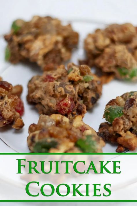 Icebox Fruitcake, Fruitcake Cookies Recipe, Pecan Pie Cookies Recipe, Fruit Cake Cookies Recipe, Fruitcake Cookies, Christmas Fruitcake, Fruit Cake Recipe Christmas, Fruit Cake Cookies, Tasty Cookies