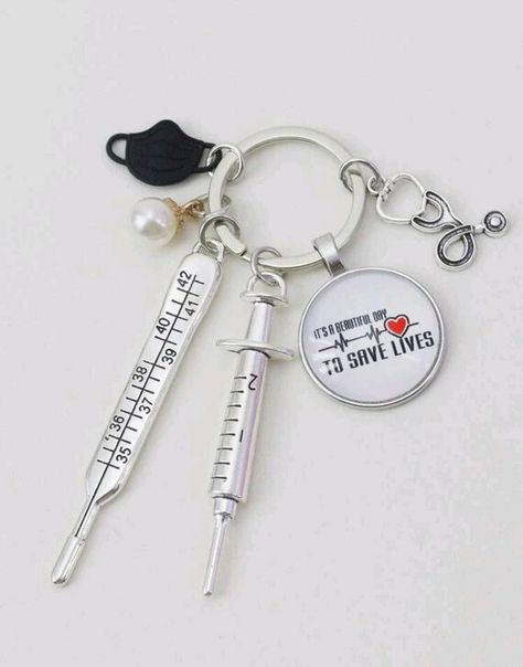 Nurse Tools, Stethoscope Charms, Graduation Keychain, Elephant Keychain, Silver Keychain, Keychain Fob, Nurse Appreciation, Keychain Set, Charm Keychain