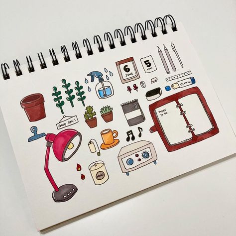 calendar, plants, note, book, pencil, marker, stand light Abc Patterns, Diy Marker, Stationery Obsession, Whimsical Art Journal, Pen Art Work, Bullet Journal Banner, Paper Dolls Diy, Art Sketches Doodles, Creative Drawing Prompts