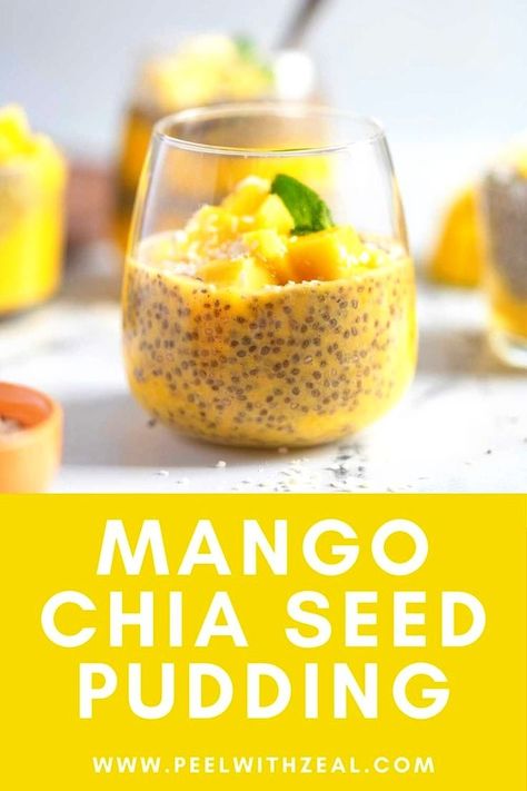 A healthy breakfast recipe that is gluten free and dairy free, and ideal for meal prep. Mango chia seed pudding has tropical flavors and can be made in advance. Perfect for meal prep! Caribbean Spices, Mango Chia Seed Pudding, Mango Chia Pudding, Chia Pudding Recipe, Healthy Dessert Recipes Easy, Chia Seed Recipes Pudding, Mango Pudding, Prep Breakfast, Gluten Free Sides Dishes