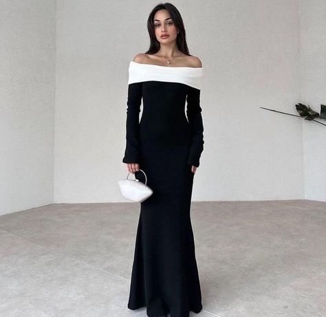 Event Dresses Classy, Disney Princess Gowns, Style Tube Top, Black Off Shoulder Dress, White Wedding Suit, Trims Fashion, Prom Dress Inspiration, Korean Fashion Dress, Grad Dresses