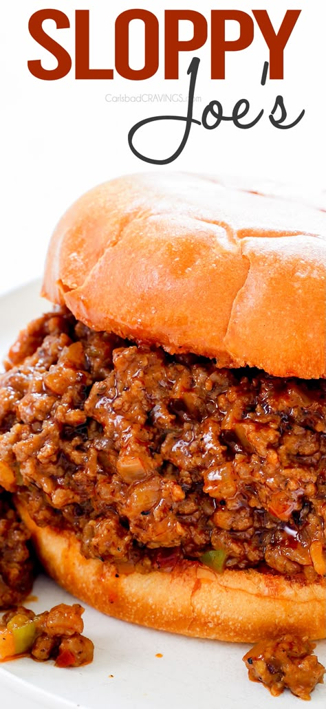 This Sloppy Joe recipe is a guaranteed most requested, repeat family and potluck favorite! The hot, saucy, meaty filling is leveled up with seasonings and the perfect balance of sweet, punchy tanginess served on toasted brioche buns (no soggy sandwiches here!) #easyrecipe #recipes #recipeoftheday #recipeideas #recipeseasy #dinner #dinnerrecipes #dinnerideas #dinnerideas #recipesfordinner #comfortfood #sloppyjoes #sloppyjoerecipe #easydinner #lunchrecipe #sandwichrecipe Old Fashioned Sloppy Joes, Old Fashioned Sloppy Joe Recipe, Beef Easy Recipes, Best Sloppy Joe Recipe, Sloppy Joe Recipe Easy, Homemade Sloppy Joe Recipe, Sloppy Joe Recipe, Box Recipes, Homemade Sloppy Joes