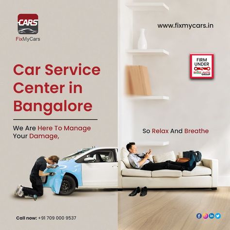 Fixmycars is here for all your car repair and service needs in Bangalore. We are here to manage your demage Visit us to enjoy the best car service and repair experience🚕. 📲 Call @ +91 7090009537 🌐 Visit our website: https://www.fixmycars.in/ #DamagedCarService #CarServiceBangalore #CarRepairServiceBangalore #CarRepair #MultiBrandCarService #MarutiServiceCenter #ToyotaCarRepairService #HyundaiServiceCenter #TataServiceCenter #Fixmycars #TServ #Bangalore #Karnataka Car Servicing Creative Ads, Car Insurance Ads Creative Ideas, Car Service Ads, Car Service Ads Creative, Car Insurance Ad, Car Service Center, Hand Car Wash, Car Wash Business, Car Advertising Design