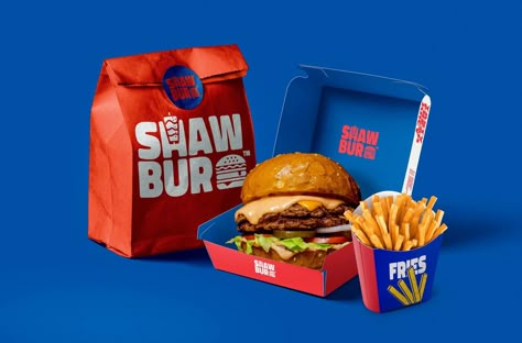 Shawbur Burger – Packaging Of The World Burger Branding, Burger Packaging, Sandwich Packaging, Food Branding, Fotografi Digital, Burger Restaurant, Food Logo Design, Restaurant Logo, Modern Restaurant