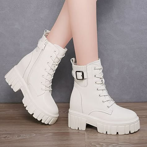 White Korean Shoes, Korean Shoes For Women, Korean Shoes Heels, Korean Shoes Aesthetic, Cute Korean Shoes, Girly Shoes Boots, Korean Fashion Shoes, Korean Style Shoes, Korean Boots