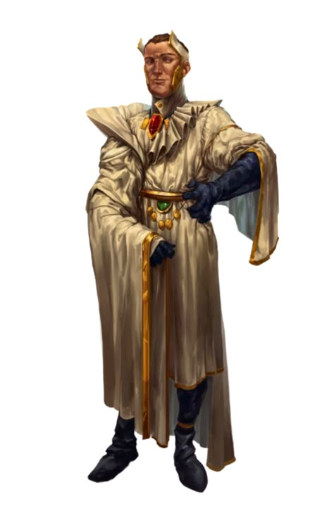 Male Human Noble Aristocrat White Robes - Pathfinder 2E PFRPG DND D&D 3.5 5E 5th ed d20 fantasy Dwendalian Empire, Dnd Cleric, Npc Art, White Robes, Pathfinder 2e, Dnd Inspiration, Character Pictures, Human Male, Fantasy Setting