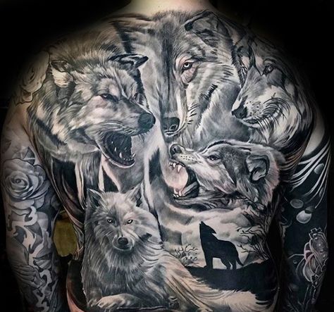 40 Wolf Back Tattoo Designs For Men Wolf Face Tattoo, Wolf Pack Tattoo, Wolf Tattoo Meaning, Wolf Tattoo Back, Small Wolf Tattoo, Wolf Tattoos Men, Upper Back Tattoos, Wolf Tattoo Sleeve, Wolf Colors