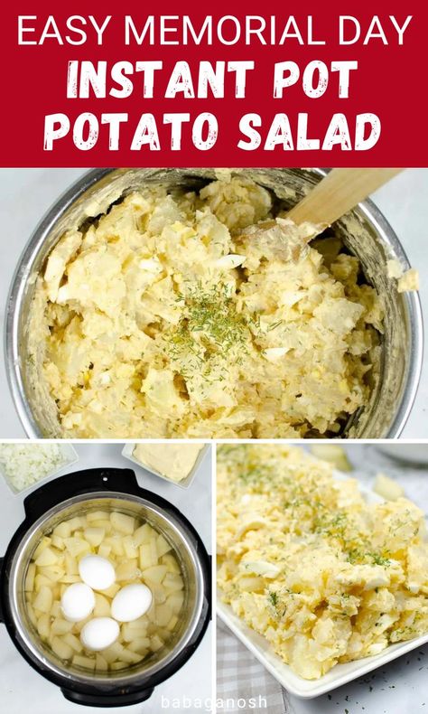 Instapot Potato Salad, Potato And Egg Salad, Potato Salad With Eggs, Instant Pot Potato Salad, Salad With Eggs, Salad With Egg, Pressure Cooker Potatoes, Deviled Egg Potato Salad, Mushroom Side Dishes