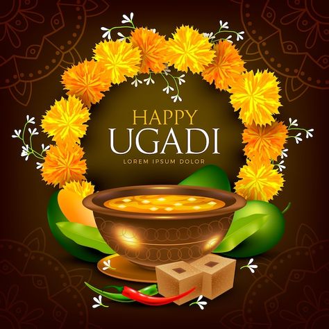 Realistic happy ugadi Free Vector | Free Vector #Freepik #freevector #design #celebration #happy #india Happy Ugadi, Print Design Template, Gudi Padwa, Festival Image, Festival Theme, Diwali Images, Wishes Messages, Wishes Images, Festival Design