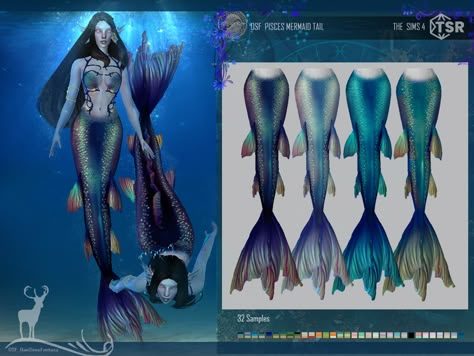 Pisces Mermaid, Siren Tail, Cyberpunk Outfit, Los Sims 4 Mods, Sims 4 Sims, Dark Mermaid, Sims 4 Tsr, The Sims 4 Pc, Sims 4 Anime