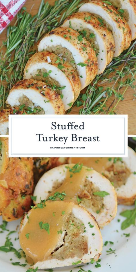 Cooking A Stuffed Turkey, Turkey Breast With Gravy, Thanksgiving Turkey Breast, Turkey Rub Recipes, Stuffed Turkey Breast, Oven Roasted Turkey Breast, Turkey Tenderloin Recipes, Turkey Rolls, Turkey Roulade