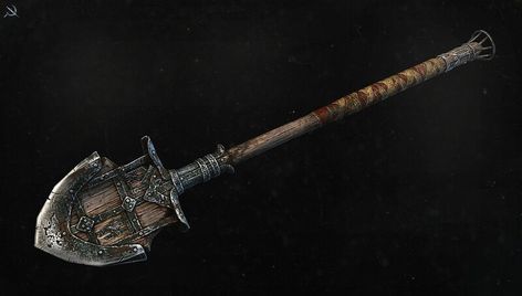 ArtStation - Shovels Darkest Dungeon, Rat Rods Truck, Fantasy Props, Fantasy Armor, Objects Design, Larp, Shovel, Life Art, Character Design Inspiration