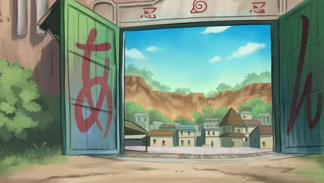 Naruto Backgrounds Scenery, Konohagakure Village, Naruto Backgrounds, Naruto Background, Backgrounds Disney, Konoha Naruto, Konoha Village, Leaf Village, Base Anime