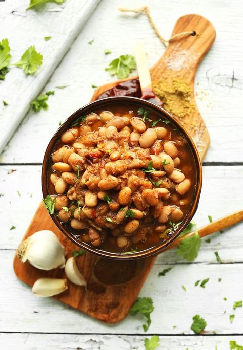 EASY Mexican Beans from scratch! Smoky, super flavorful, 1 pot required! #vegan #plantbased #glutenfree #beans #recipe #healthy Healthy Mexican Rice, Mexican Food Healthy, Pinto Beans Recipe, Mexican Pinto Beans, Healthy Mexican Casserole, Healthy Mexican Food, Beans From Scratch, Mexican Beans, Pinto Bean Recipes