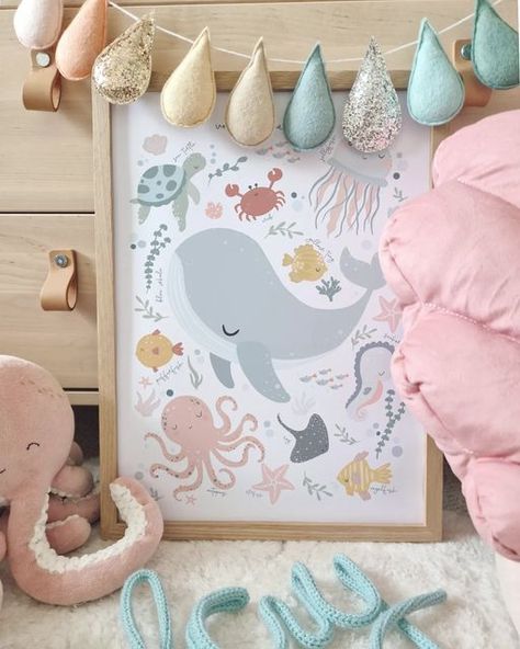 Pink Under The Sea Nursery, Pink Ocean Theme Nursery, Girl Under The Sea Nursery, Nautical Girl Nursery, Ocean Girl Nursery, Ocean Theme Nursery Girl, Under The Sea Girl Nursery, Baby Girl Ocean Theme Nursery, Under The Sea Toddler Room