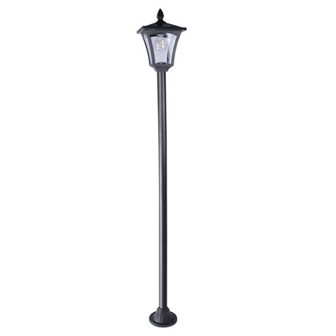 Lark Manor Alida Black 1 -Light 67'' H Solar Powered Integrated LED Lamp Post (Full) | Wayfair.ca Solar Lamp Post, Solar Post Lights, Solar Powered Lamp, Garden Areas, Lamp Post Lights, White Light Bulbs, Solar Lamp, Outdoor Post Lights, Solar Led