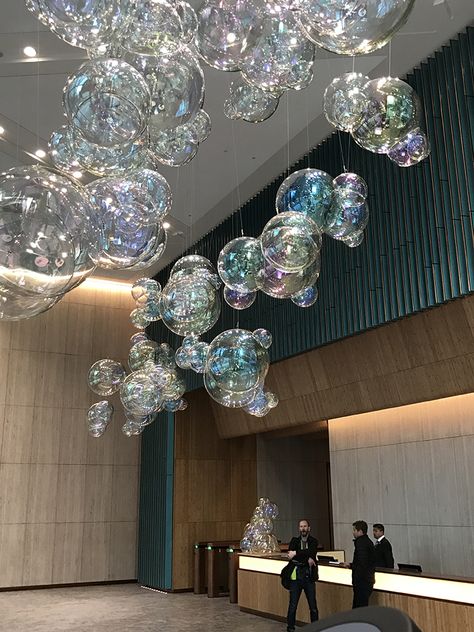 Iridescent Bubbles, Recuerdos Primera Comunion Ideas, Lighting Concepts, Bubble Lights, Bubble Art, Baby Room Design, Pretty Images, Hotel Lobby, Dream House Decor