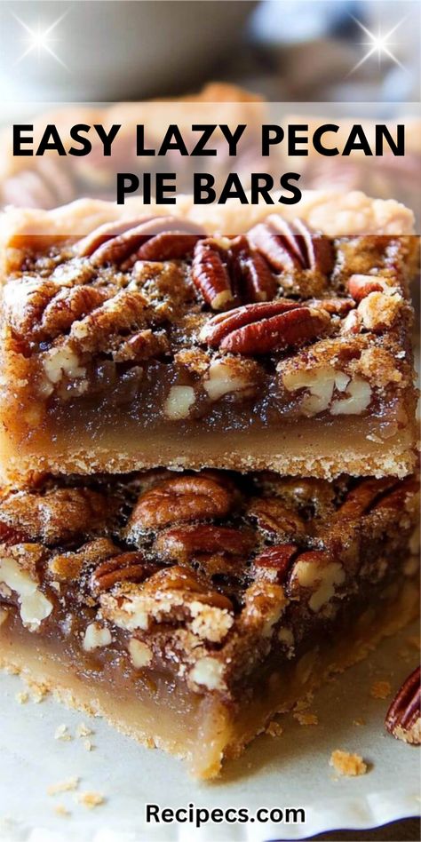 Delicious Easy Lazy Pecan Pie Bars with a buttery shortbread base, perfect for any dessert party or cozy night in, featuring rich pecan flavor. Paula Deen Pecan Pie Bars, Pecan Bars With Pie Crust, Pecan Pie Squares Recipe, Pecan Bars With Crescent Rolls, Pecan Squares Recipe Easy, Easy Pecan Bars Recipe, Pecan Pie Surprise Bars, Pecan Pie Bars With Crescent Rolls, Pecan Pie Desserts Easy