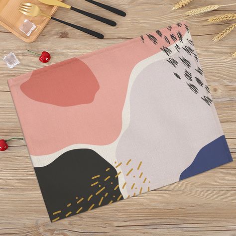 32x42cm Nordic Abstract Print Dining Table Mat Kitchen Placemat Insulation Coaster Pad Cups Bowl Tea Coffee Mat| | - AliExpress Preschool Playdough, Dining Table Mat, Mat Design, Dining Mats, Mat Kitchen, Sketches Tutorial, Diy Crafts Paper Flowers, Crafts Paper, Table Mat