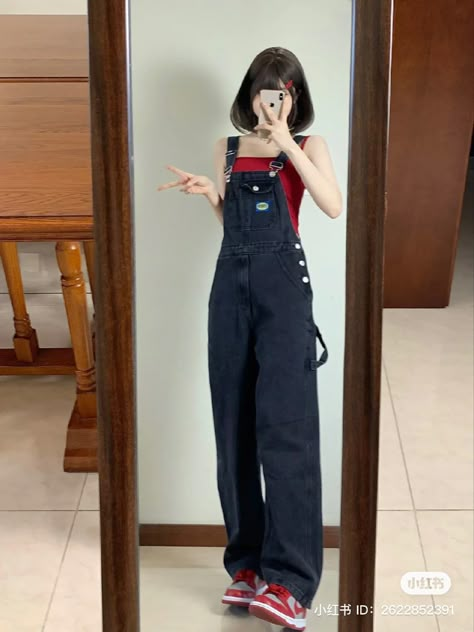 Korea Cute Outfit, Overalls Outfit Women, Summer Outfit Concert, Korean Date Outfit, Outfits Black Women Spring, Spring Outfits Black Women, Spring Outfits Black, Casual Old Money, Spring Outfits Aesthetic