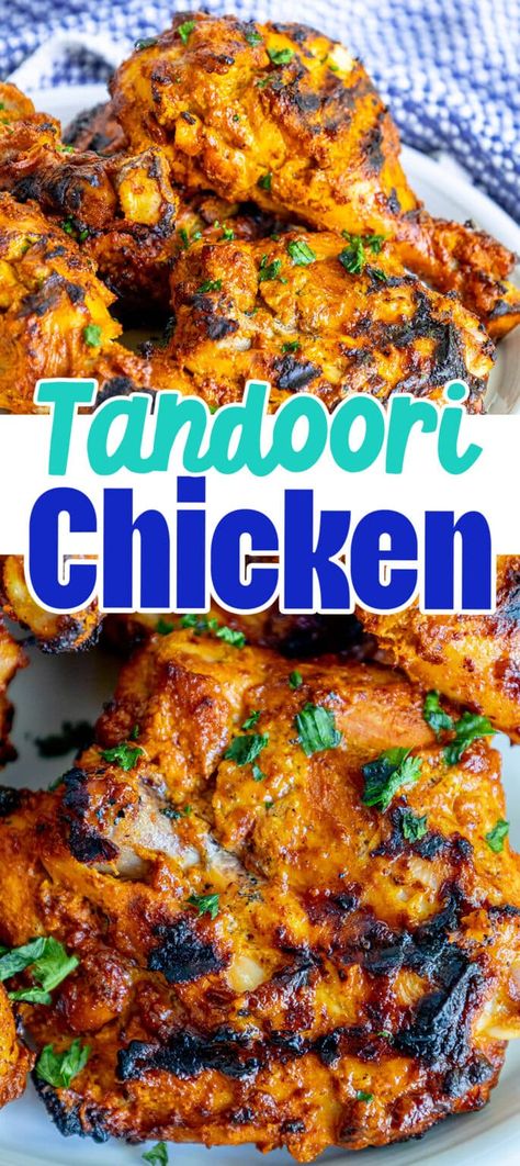 Easy Grilled Tandoori Chicken - main dishes #maindishes Grilled Indian Food, Tandoori Chicken Marinade Recipe, Indian Marinade For Chicken, Indian Grilled Chicken Recipes, Indian Grilled Chicken, Curry Grilled Chicken, Indian Chicken Marinade For The Grill, Indian Chicken Marinade, Summer Chicken Thigh Recipes