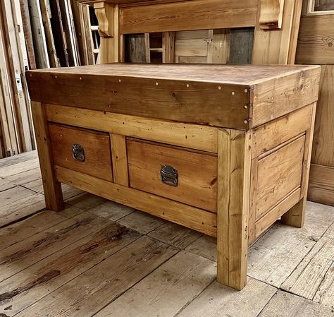 Butchers Block, Rustic Stools, Butcher Block Island, Butcher Block Top, Milking Stool, Block Island, Reclaimed Timber, Wooden Stools, Kitchen Islands