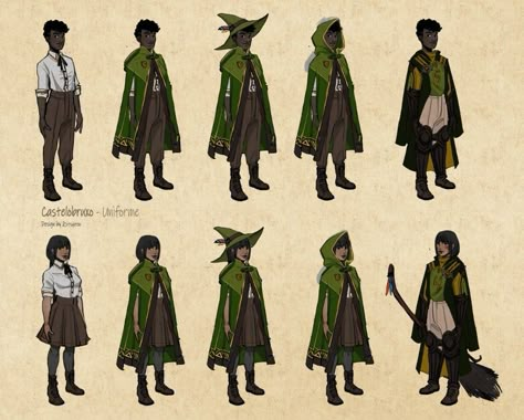 Harry Potter Schools Around The World, Harry Potter Witch, Hogwarts Robes, Hogwarts Uniform, Witch School, Academy Uniforms, Harry Potter School, Castle Illustration, Harry Potter Oc