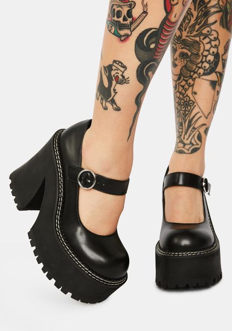 Chunky Mary Janes, Goth Platform Boots, Mary Jane Platform Shoes, Platform Mary Janes, Animal Behavior, Black Doll, Leather Mary Janes, Chunky Platform, Mary Jane Shoes