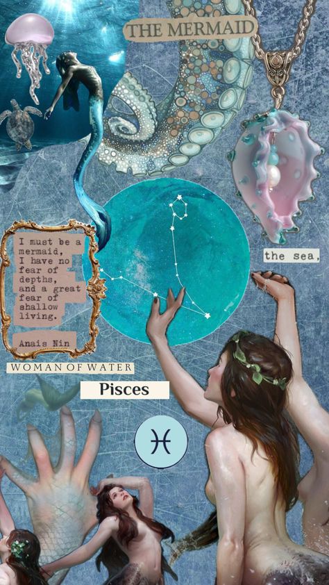 Pisces ♓️ mythical creatures mermaids 🧜‍♀️ #aesthetic #wallpaper #books #music #vibes #beauty #nature #vintage #outfitinspo #homedecor #astrology #mermaid #pisces Mermaid Pisces, Pisces + Core + Aesthetic, Venus In Pisces, Wallpaper Books, All About Pisces, Pisces Girl, Pisces Love, Pisces Moon, Music Vibes