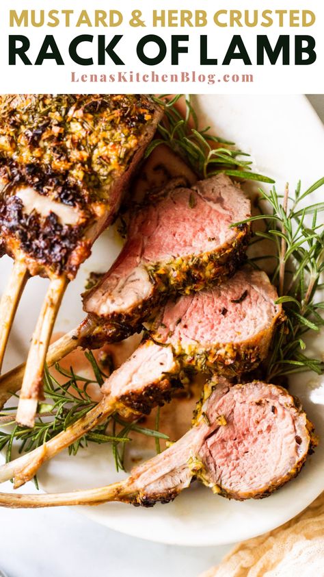 Lamb Recipes Oven, Herb Crusted Rack Of Lamb, Lamb Rack Recipe, Easy Weeknight Recipes, Lamb Roast Recipe, Roast Rack Of Lamb, Crusted Rack Of Lamb, Lamb Dinner, Lamb Chop Recipes