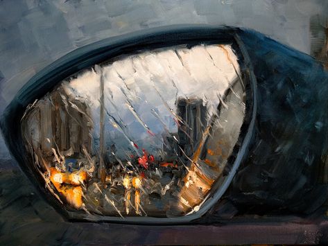 Andrii Frolov -  The Rain Is Left Behind Poetry Art, Wow Art, A Level Art, Ap Art, Aesthetic Painting, Art Inspiration Painting, Left Behind, Sketchbook Art Inspiration, Art Sketchbook