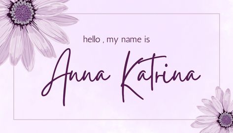 Purple Watercolor Floral Name Tag - Templates by Canva Name Tag Templates Aesthetic, Aesthetic Name Tag, Name Tag Background Design, Name Tag Background, Name Tag Design Template, Butterfly Name Tag Template, Flower Name Tags, Purple Names, Name Tag Templates