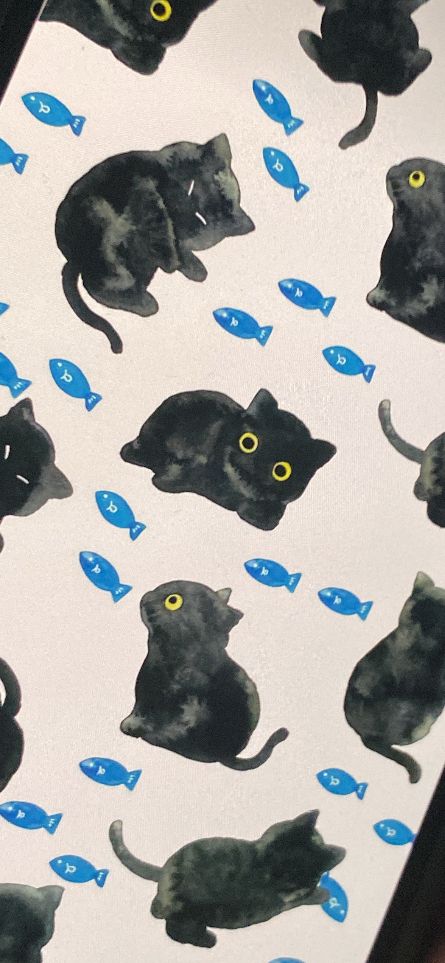 Cat Wallpaper Drawing, Cat And Fish, Wallpaper Drawing, Fish Wallpaper, Cat Wallpaper, Cat Art, Phone Case, Fish, Wallpapers