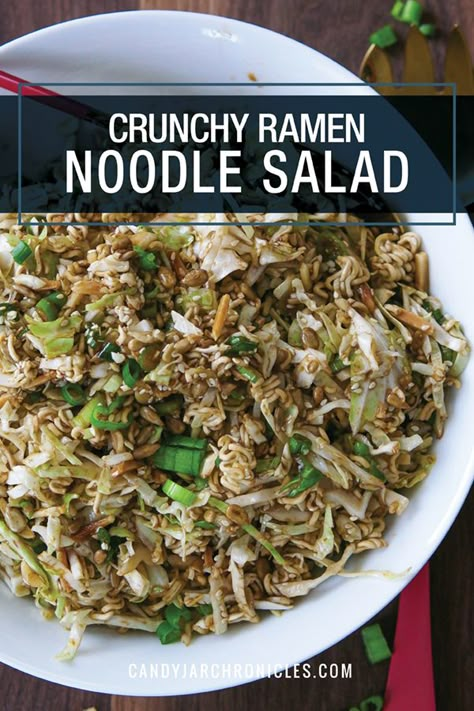 Japanese Noodle Salad, Crunchy Ramen Noodle Salad, Ramen Cabbage Salad, Japanese Cabbage Salad, Asian Ramen Salad, Japanese Salad, Ramen Salad, Ramen Noodle Salad, Layered Salad Recipes